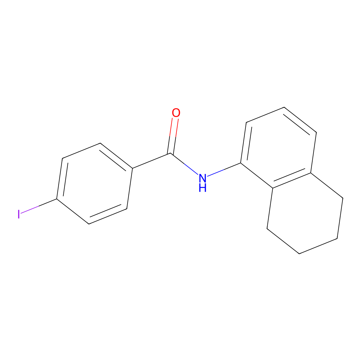 4-iodo-N-(5,6,7,8-tetrahydronaphthalen-1-yl)benzamide molecular structure, CAS 415691-94-0