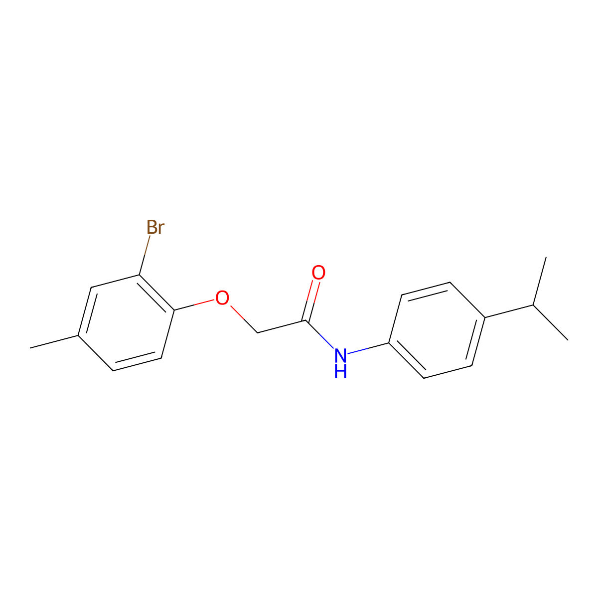 2-(2-bromo-4-methylphenoxy)-N-(4-propan-2-ylphenyl)acetamide molecular structure, CAS 415692-03-4