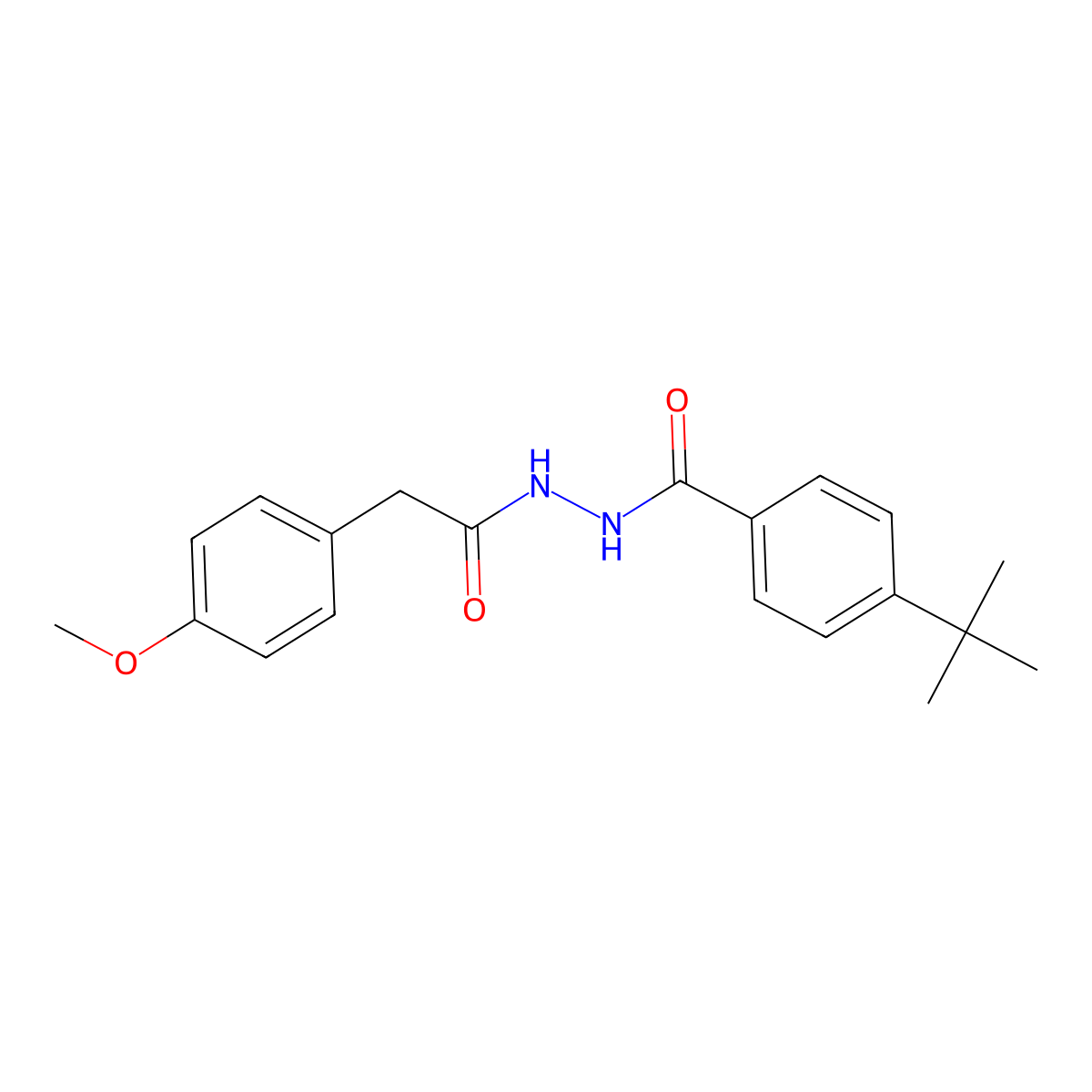 4-tert-butyl-N'-[(4-methoxyphenyl)acetyl]benzohydrazide molecular structure, CAS 415692-31-8