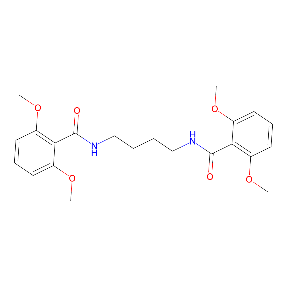 N-[4-[(2,6-dimethoxybenzoyl)amino]butyl]-2,6-dimethoxybenzamide molecular structure, CAS 415692-47-6
