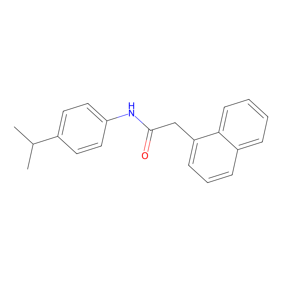 2-naphthalen-1-yl-N-(4-propan-2-ylphenyl)acetamide molecular structure, CAS 415692-52-3