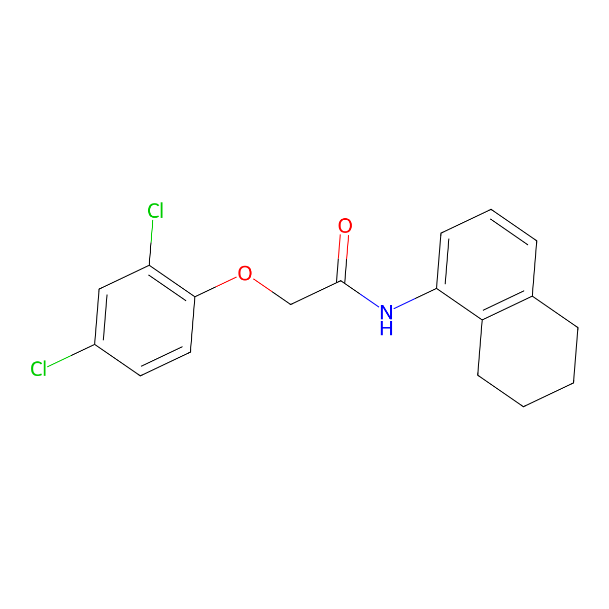 2-(2,4-dichlorophenoxy)-N-(5,6,7,8-tetrahydronaphthalen-1-yl)acetamide molecular structure, CAS 415693-31-1