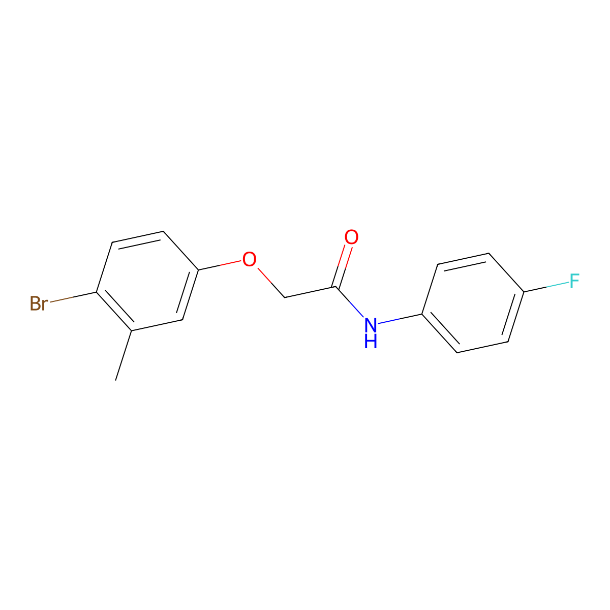 2-(4-bromo-3-methylphenoxy)-N-(4-fluorophenyl)acetamide molecular structure, CAS 415693-85-5