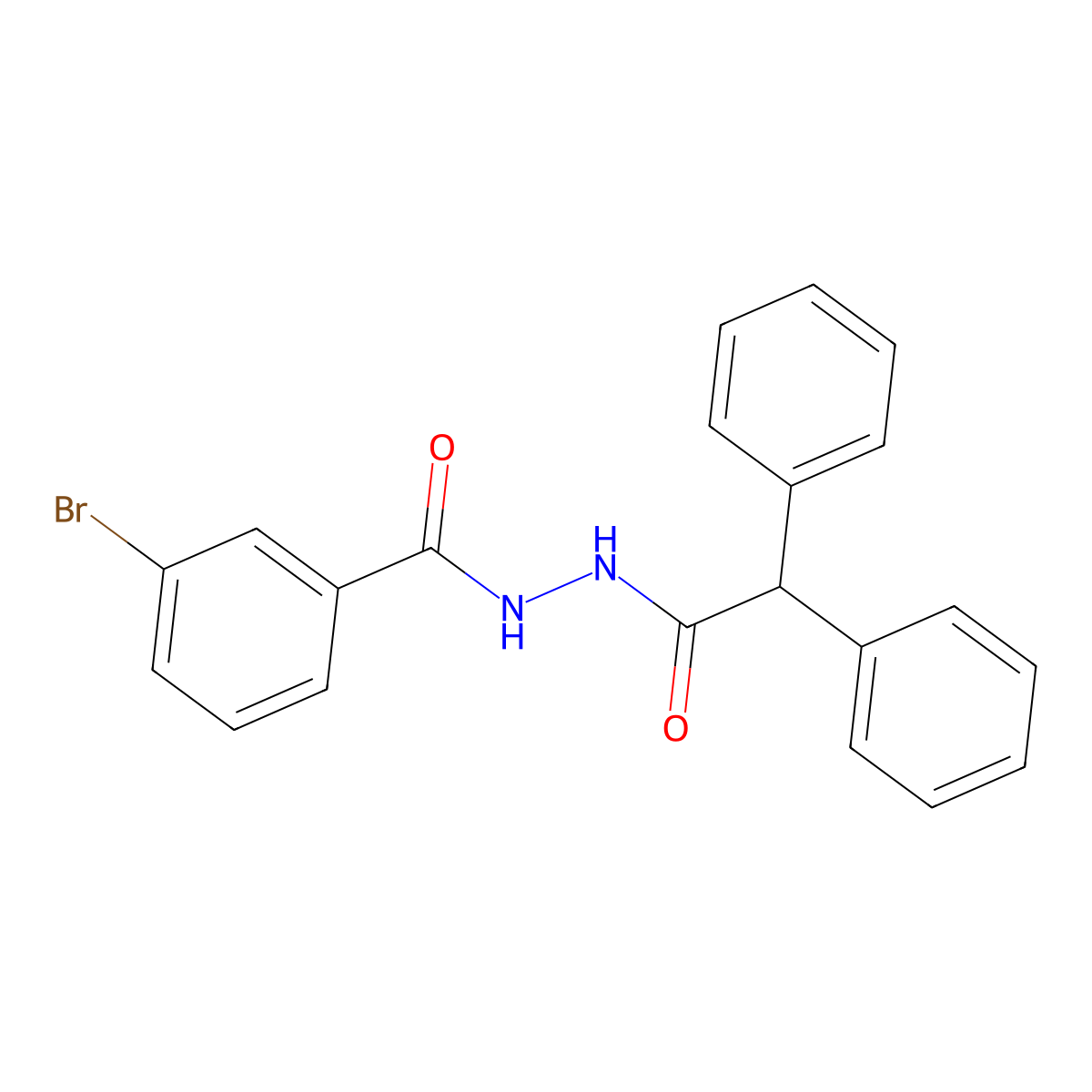 3-bromo-N'-(2,2-diphenylacetyl)benzohydrazide molecular structure, CAS 415693-95-7