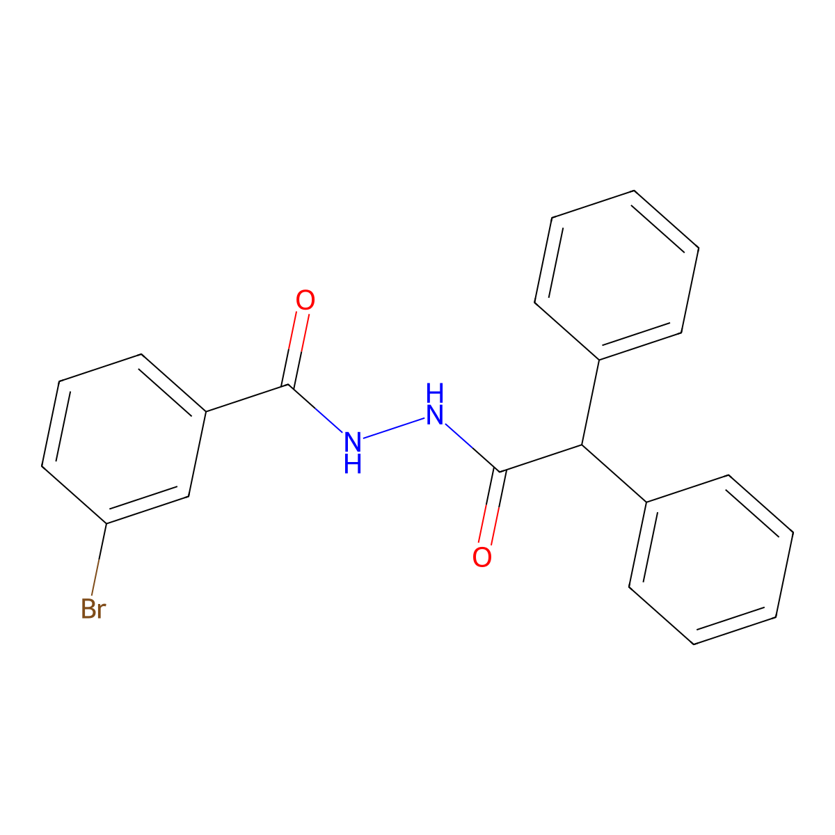 3-bromo-N'-(2,2-diphenylacetyl)benzohydrazide molecular structure, CAS 415693-95-7