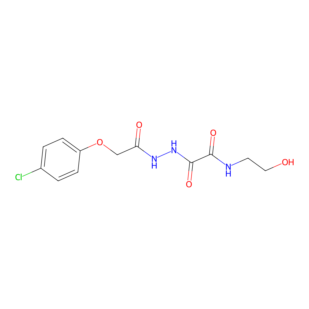 2-[2-[2-(4-chlorophenoxy)acetyl]hydrazinyl]-N-(2-hydroxyethyl)-2-oxoacetamide molecular structure, CAS 415694-03-0