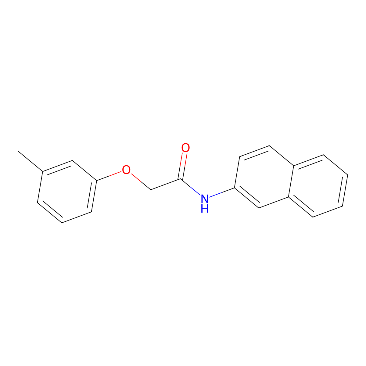2-(3-methylphenoxy)-N-naphthalen-2-ylacetamide molecular structure, CAS 415694-08-5