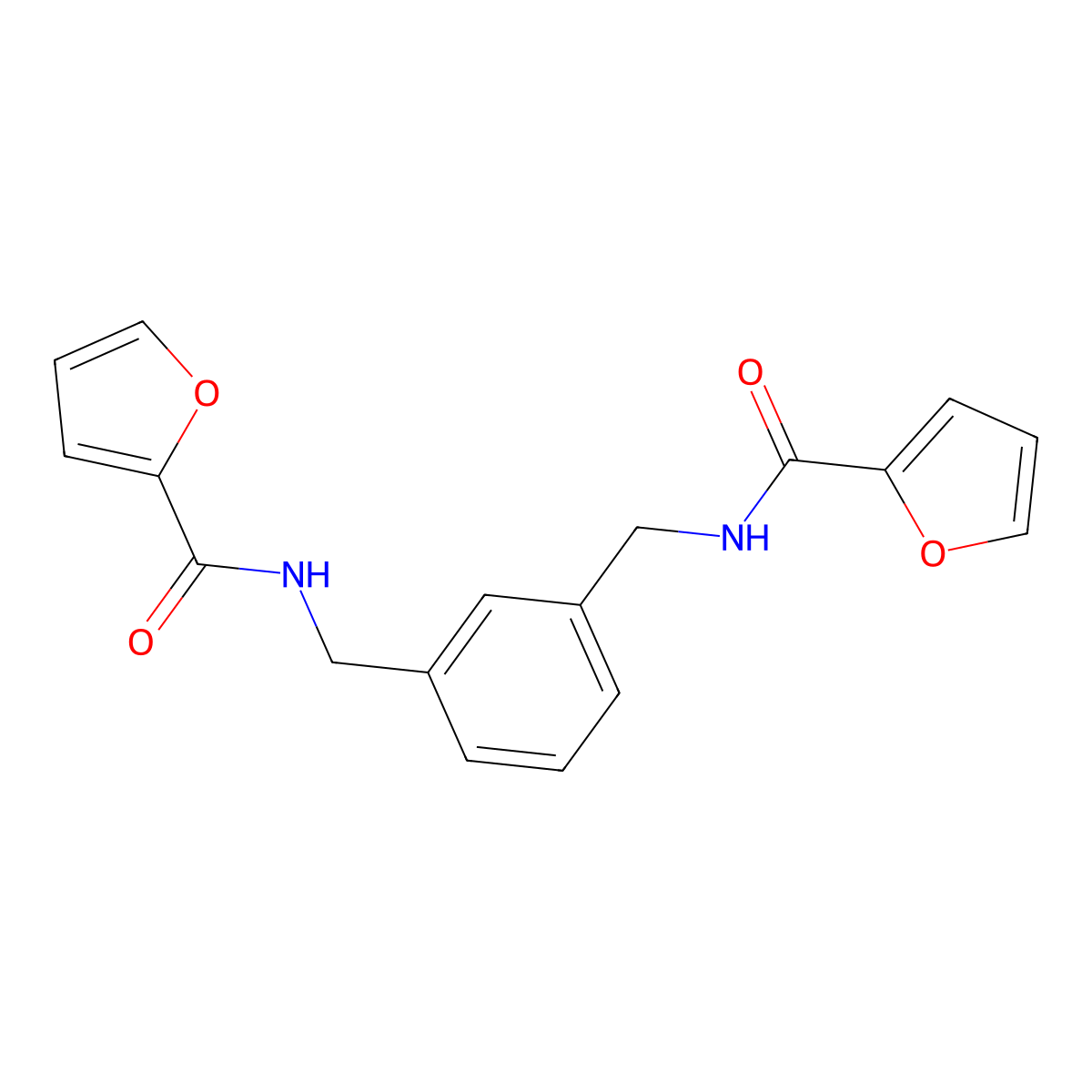 N,N'-(1,3-Phenylenebis(methylene))bis(furan-2-carboxamide) molecular structure, CAS 415694-42-7