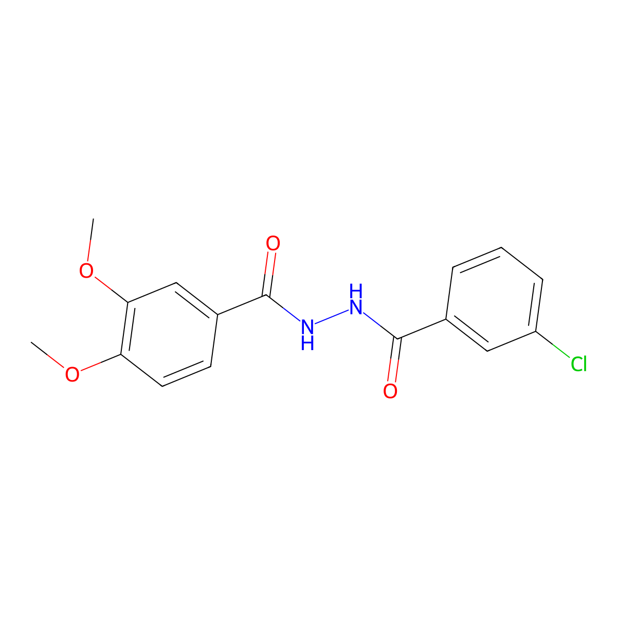 N'-(3-chlorobenzoyl)-3,4-dimethoxybenzohydrazide molecular structure, CAS 415694-43-8