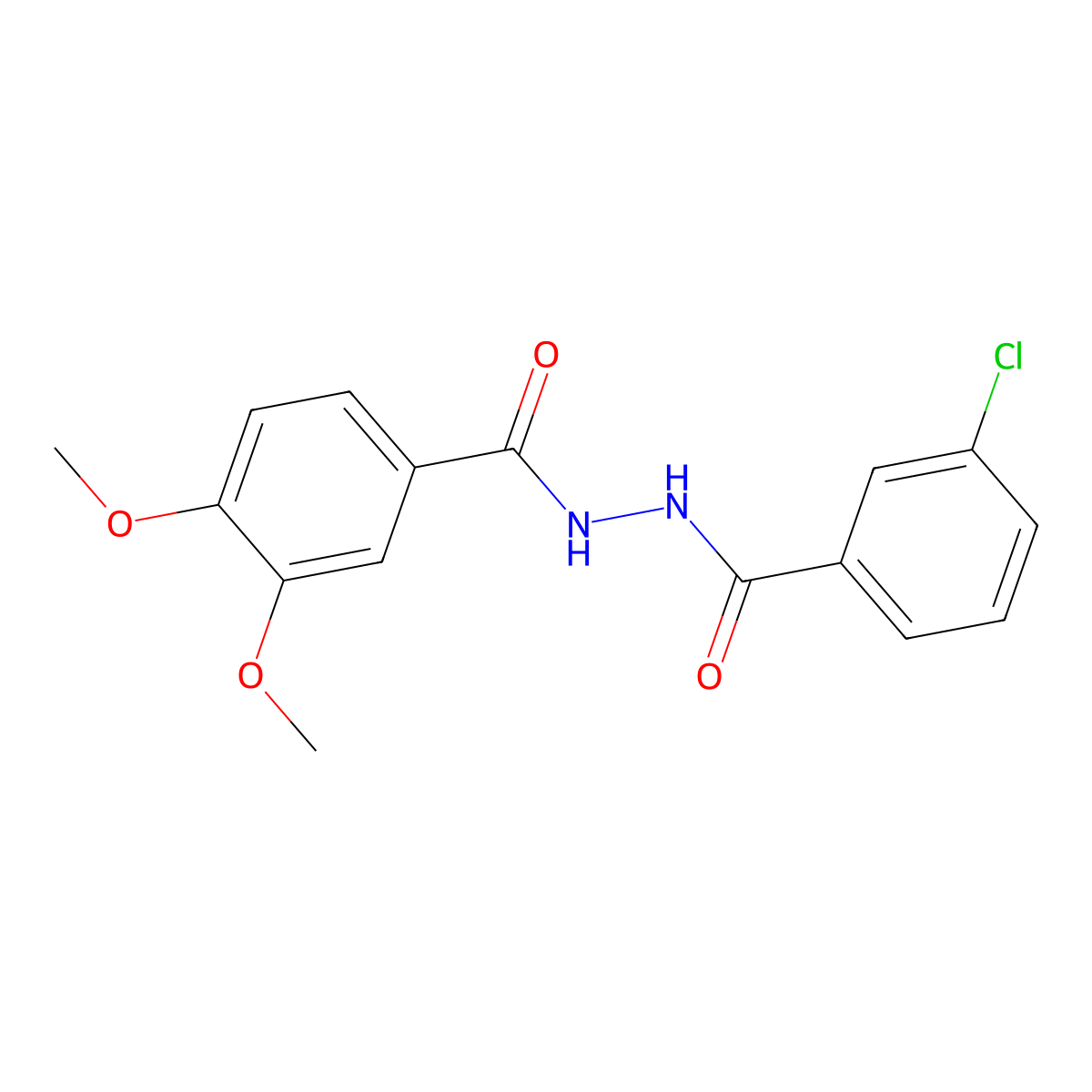 N'-(3-chlorobenzoyl)-3,4-dimethoxybenzohydrazide molecular structure, CAS 415694-43-8
