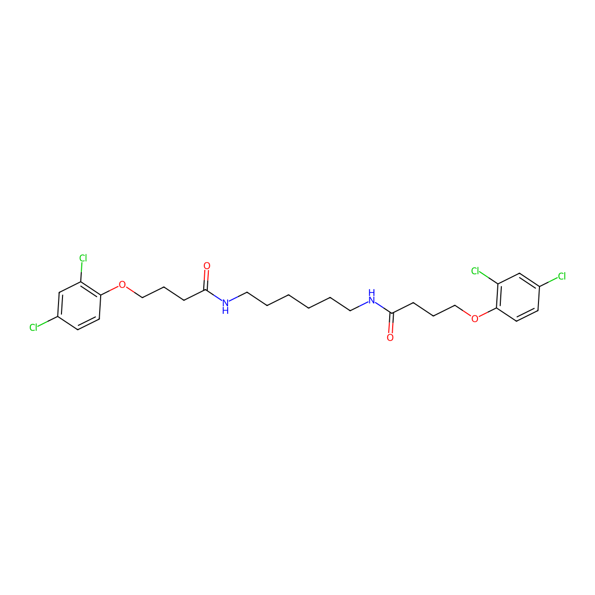 4-(2,4-dichlorophenoxy)-N-[6-[4-(2,4-dichlorophenoxy)butanoylamino]hexyl]butanamide molecular structure, CAS 415694-46-1