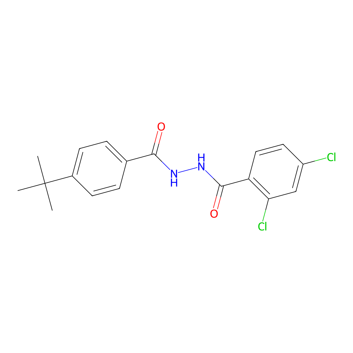 N'-(4-tert-butylbenzoyl)-2,4-dichlorobenzohydrazide molecular structure, CAS 415694-63-2