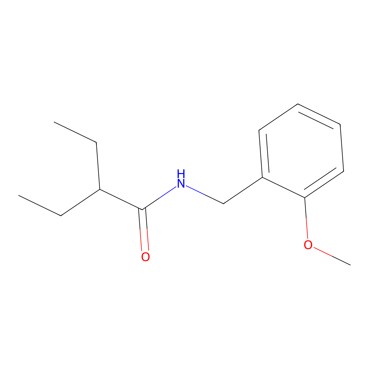 2-ethyl-N-(2-methoxybenzyl)butanamide molecular structure, CAS 415694-71-2