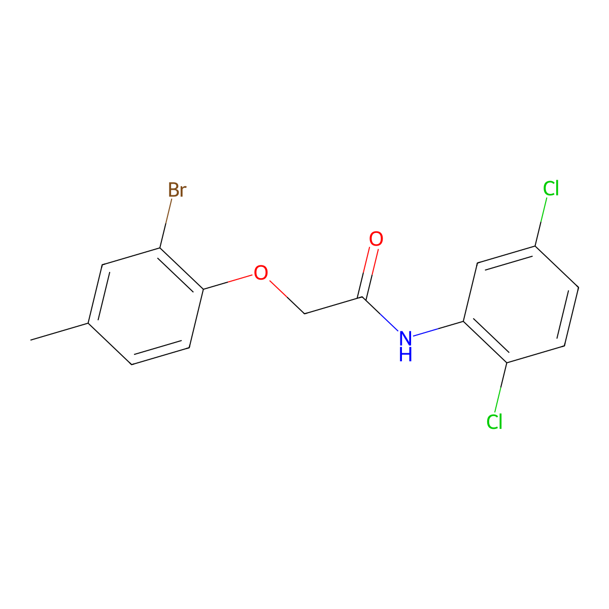 2-(2-bromo-4-methylphenoxy)-N-(2,5-dichlorophenyl)acetamide molecular structure, CAS 415694-81-4