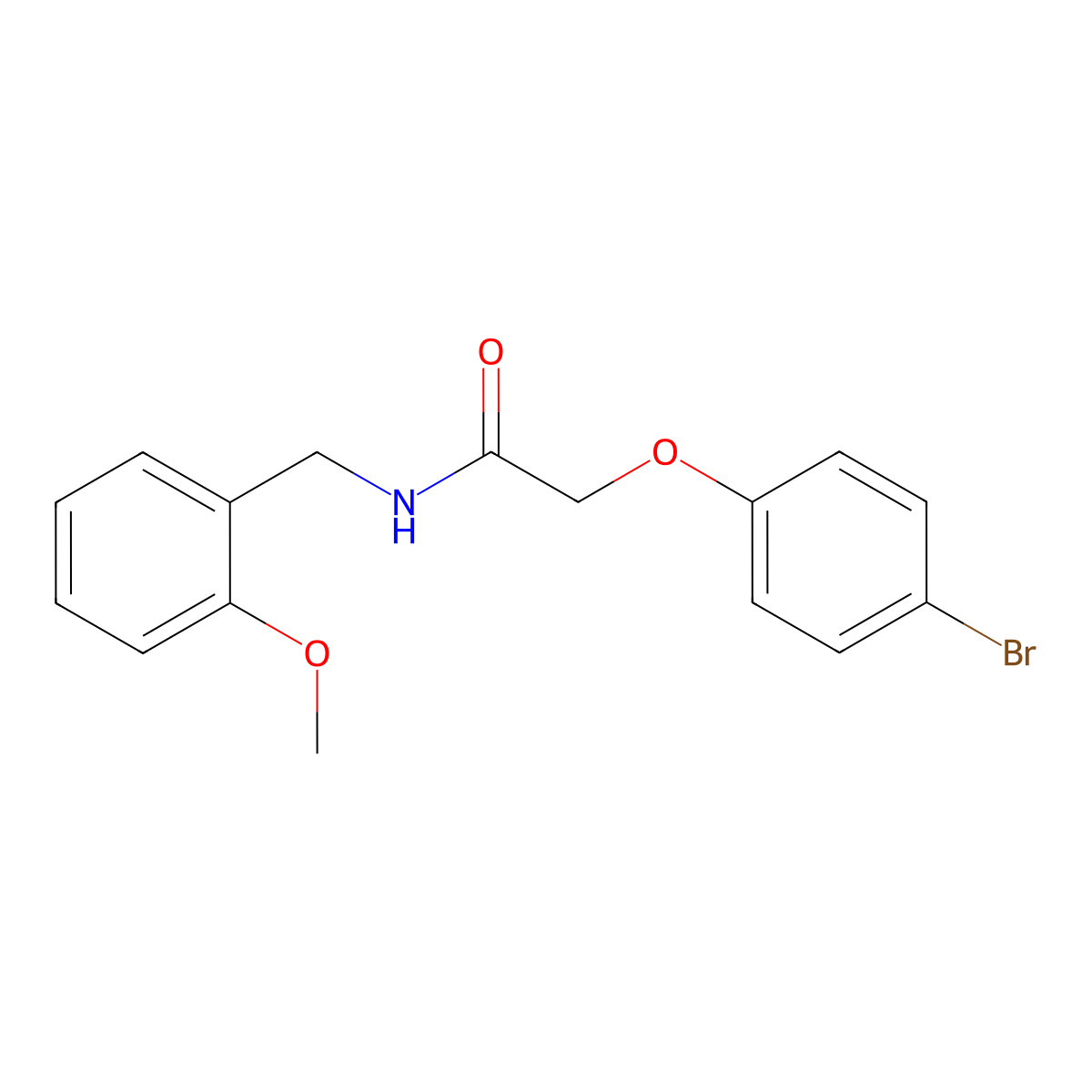 2-(4-bromophenoxy)-N-(2-methoxybenzyl)acetamide molecular structure, CAS 415695-05-5