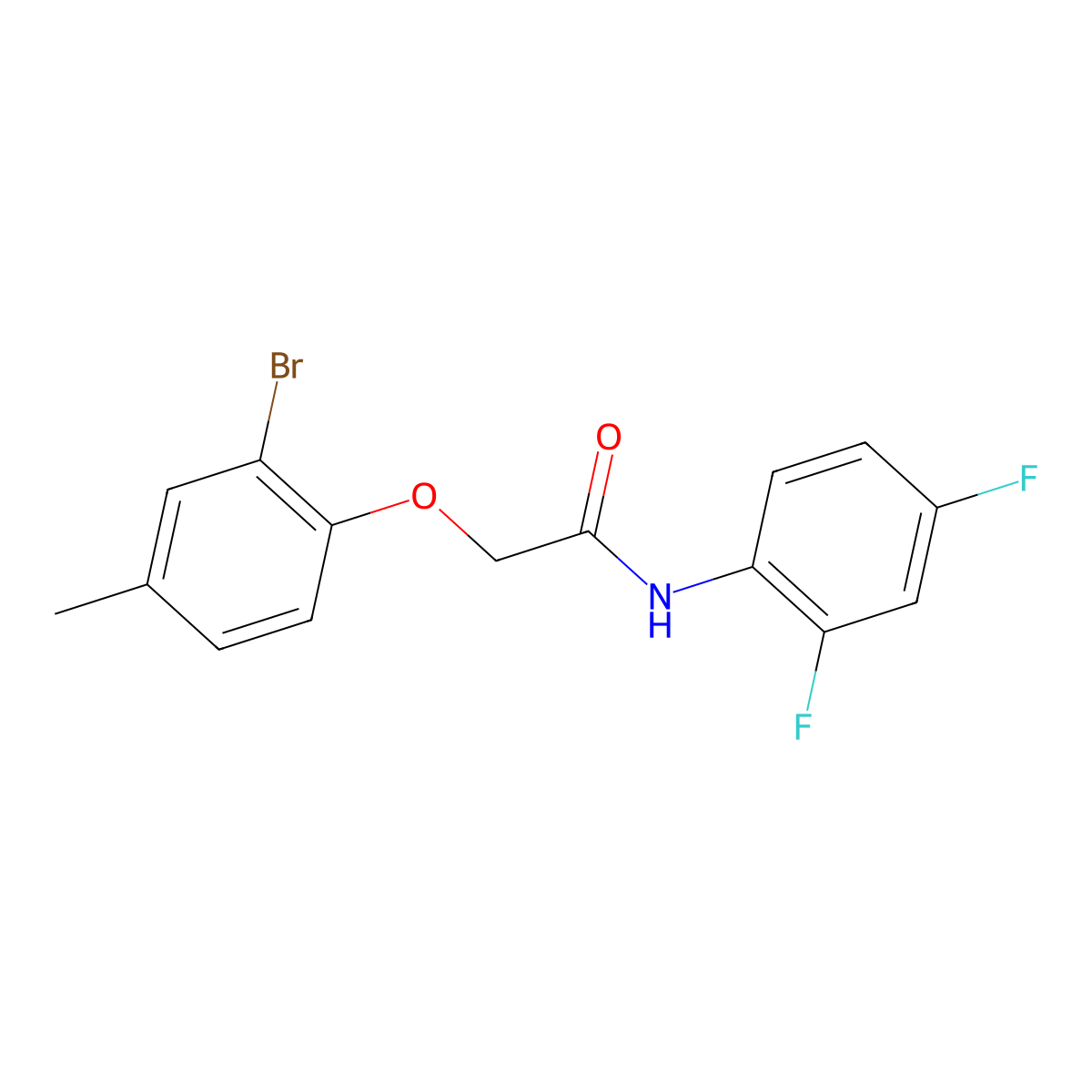 2-(2-bromo-4-methylphenoxy)-N-(2,4-difluorophenyl)acetamide molecular structure, CAS 415695-08-8