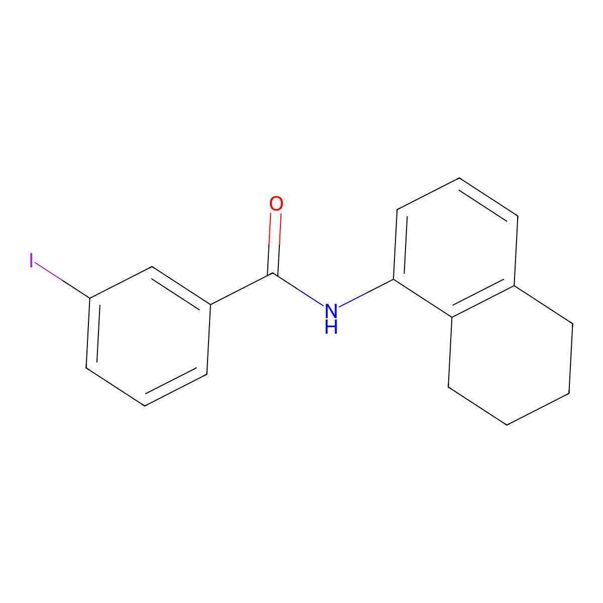3-iodo-N-(5,6,7,8-tetrahydronaphthalen-1-yl)benzamide molecular structure, CAS 415695-12-4