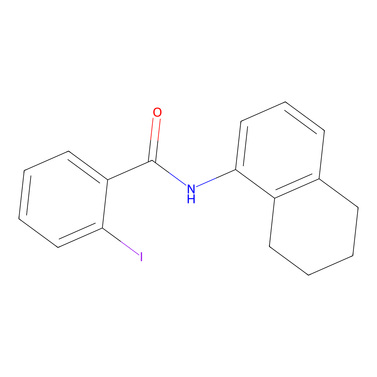 2-iodo-N-(5,6,7,8-tetrahydronaphthalen-1-yl)benzamide molecular structure, CAS 415695-34-0