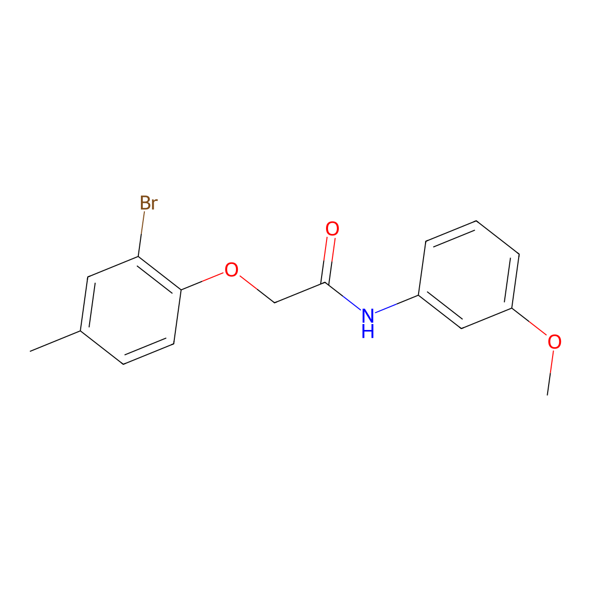 2-(2-bromo-4-methylphenoxy)-N-(3-methoxyphenyl)acetamide molecular structure, CAS 415695-46-4