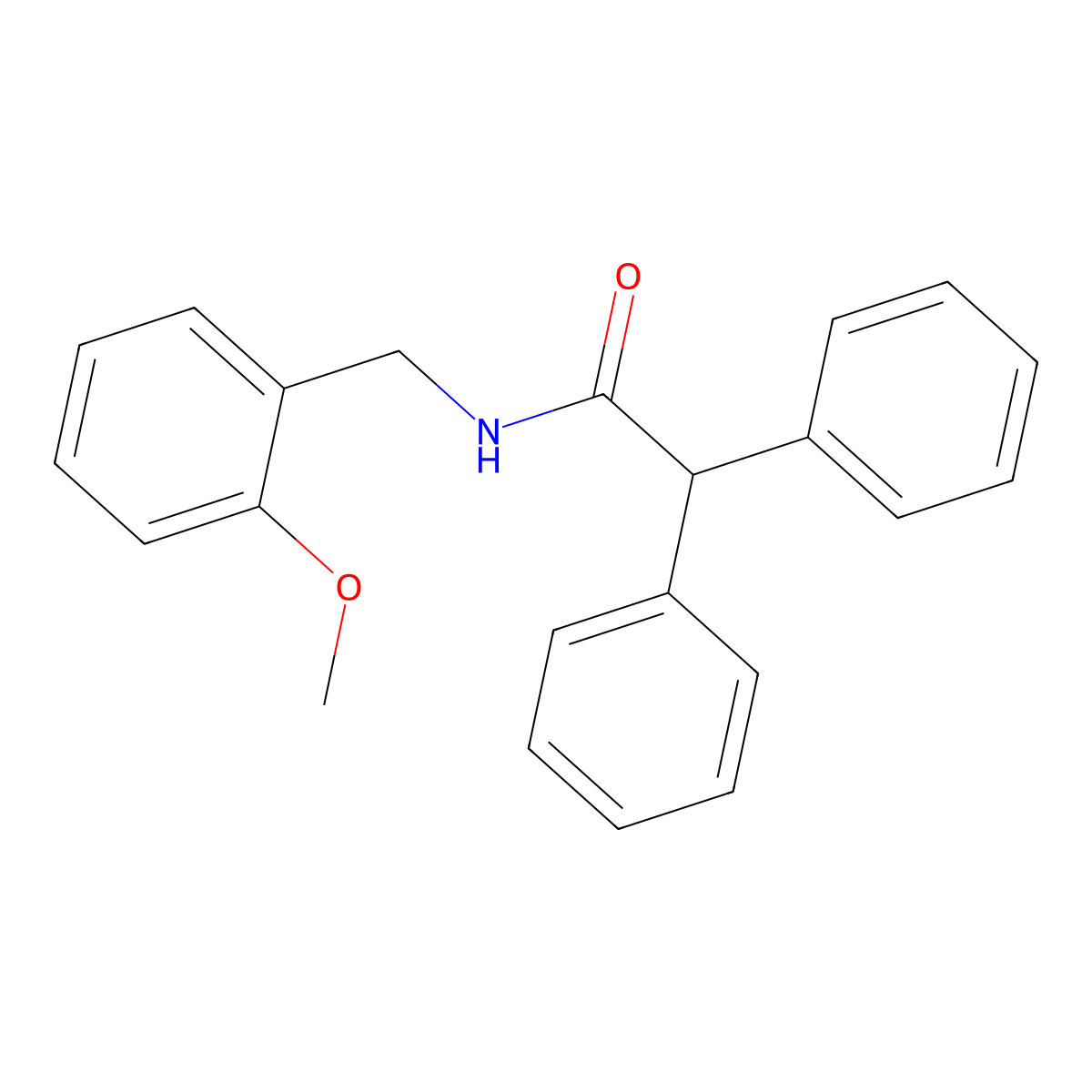 N-[(2-methoxyphenyl)methyl]-2,2-diphenylacetamide molecular structure, CAS 415695-49-7