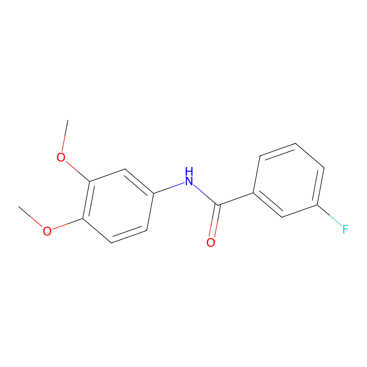 N-(3,4-dimethoxyphenyl)-3-fluorobenzamide molecular structure, CAS 415695-51-1