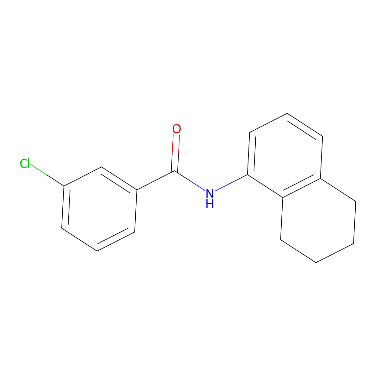 3-chloro-N-(5,6,7,8-tetrahydronaphthalen-1-yl)benzamide molecular structure, CAS 415695-60-2