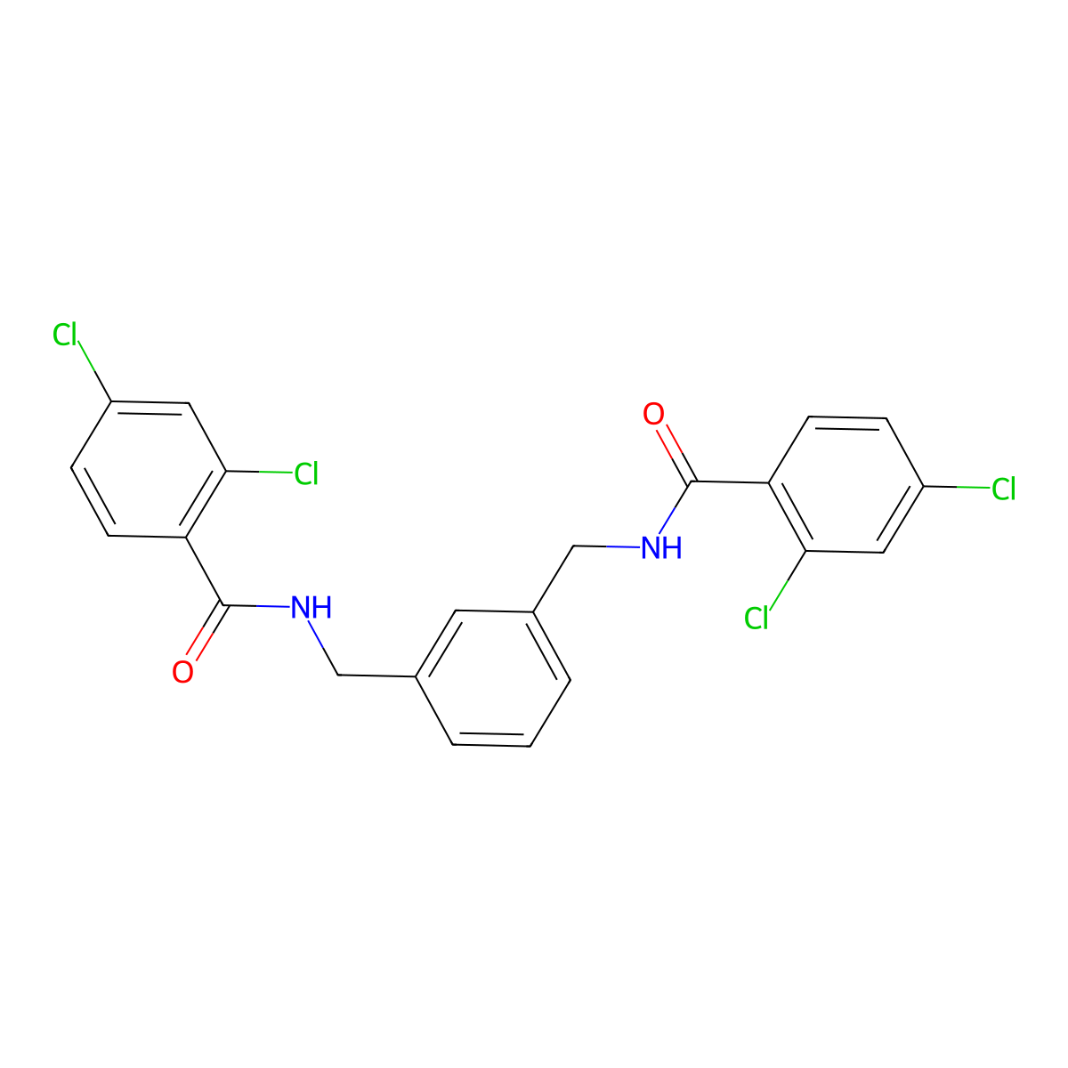 2,4-dichloro-N-[[3-[[(2,4-dichlorobenzoyl)amino]methyl]phenyl]methyl]benzamide molecular structure, CAS 415695-61-3