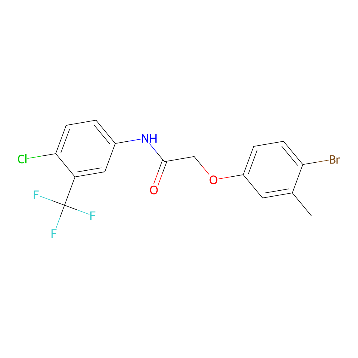 2-(4-bromo-3-methylphenoxy)-N-[4-chloro-3-(trifluoromethyl)phenyl]acetamide molecular structure, CAS 415695-62-4