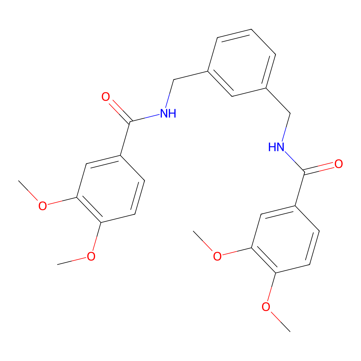 N-[[3-[[(3,4-dimethoxybenzoyl)amino]methyl]phenyl]methyl]-3,4-dimethoxybenzamide molecular structure, CAS 415695-85-1