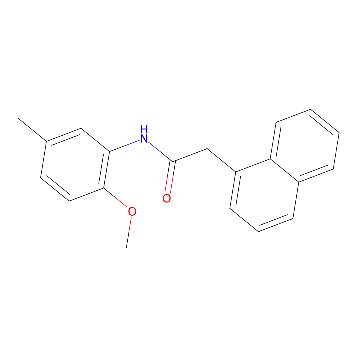 N-(2-methoxy-5-methylphenyl)-2-naphthalen-1-ylacetamide molecular structure, CAS 415695-98-6