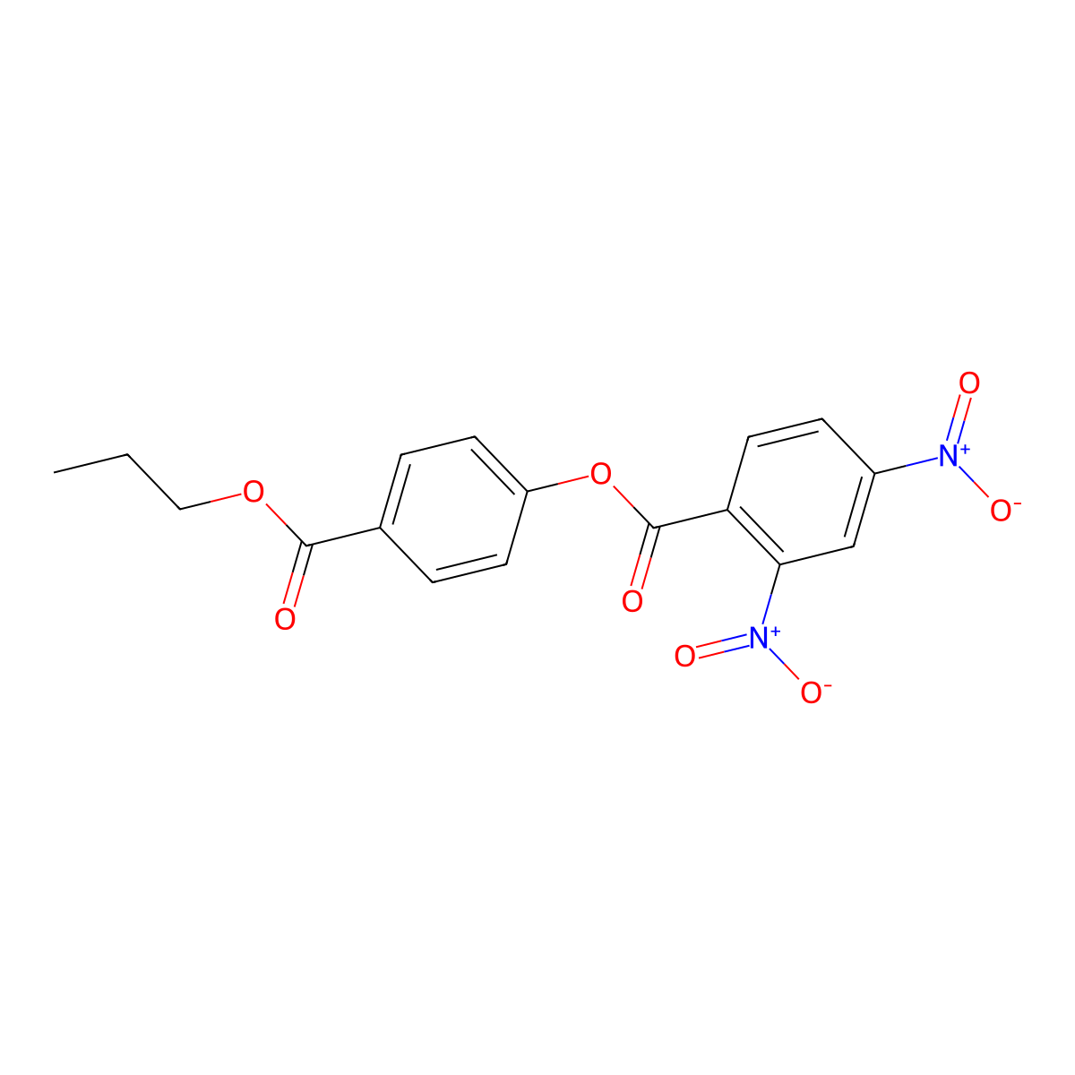 (4-Propoxycarbonylphenyl) 2,4-dinitrobenzoate molecular structure, CAS 415696-15-0