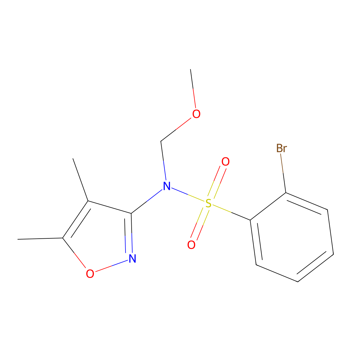 2-bromo-N-(4,5-dimethylisoxazol-3-Yl)-N-(methoxymethyl)benzenesulfonamide molecular structure, CAS 415697-57-3