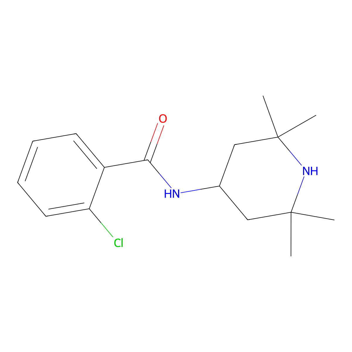 2-chloro-N-(2,2,6,6-tetramethylpiperidin-4-yl)benzamide molecular structure, CAS 415699-84-2