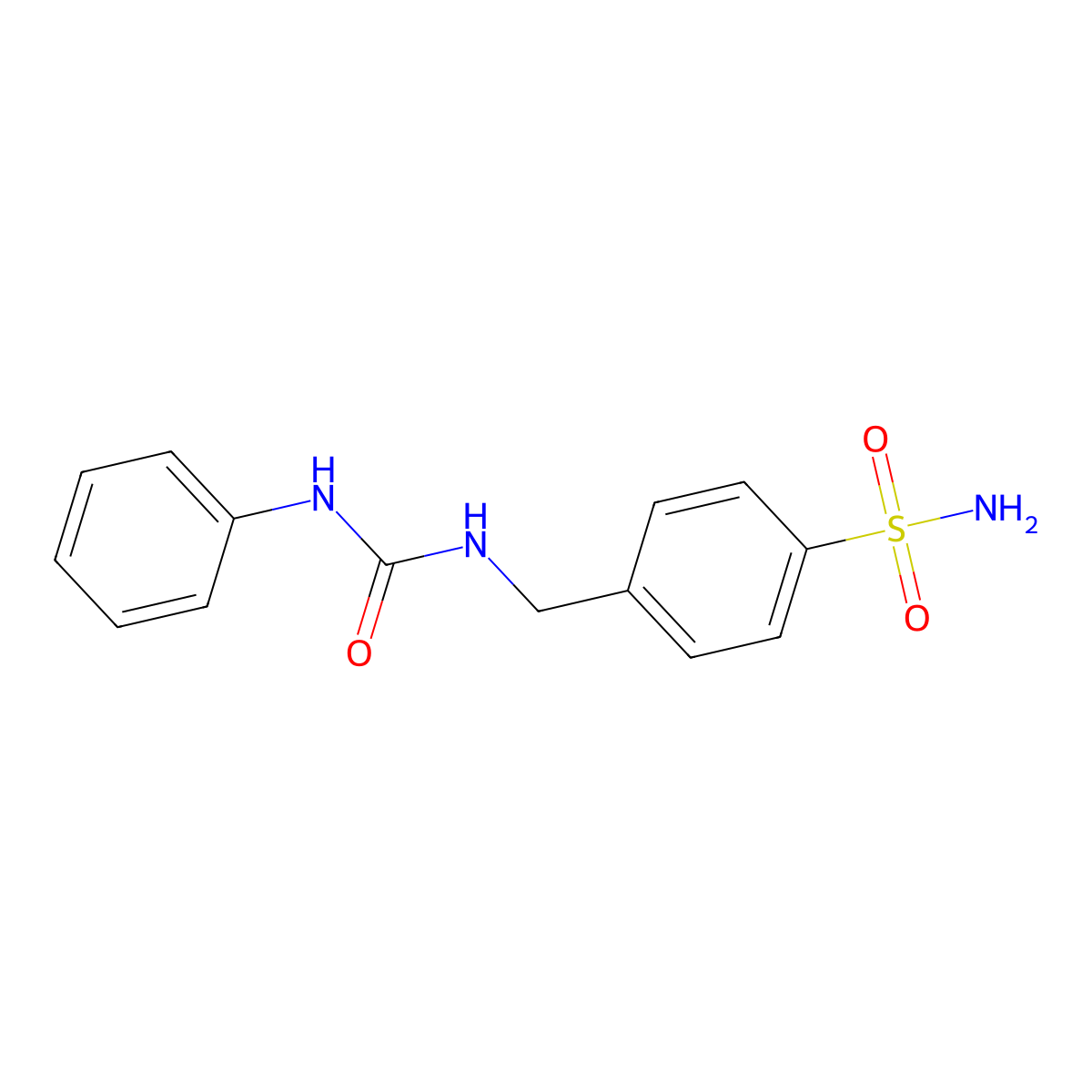 Benzenesulfonamide, 4-[[[(phenylamino)carbonyl]amino]methyl]- molecular structure, CAS 4157-44-2