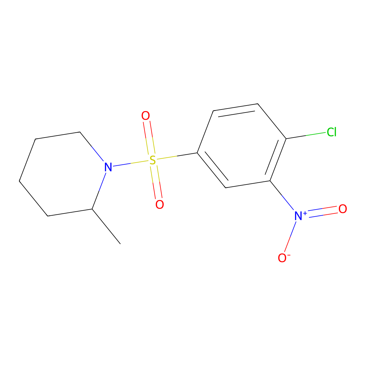 1-(4-Chloro-3-nitrophenyl)sulfonyl-2-methylpiperidine molecular structure, CAS 415701-06-3