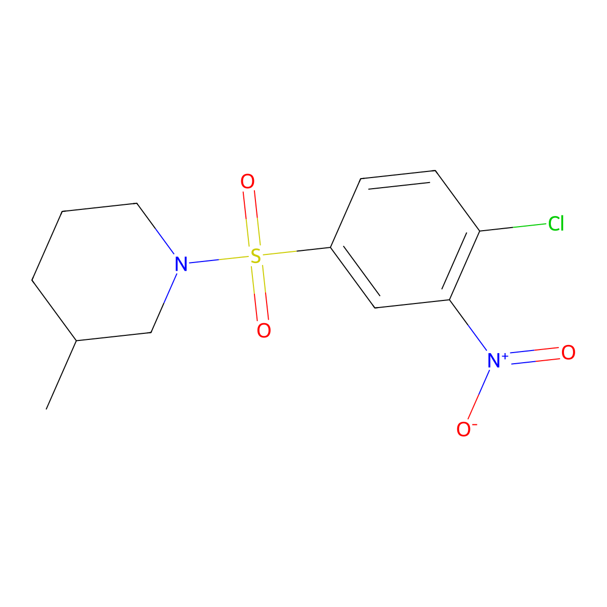 1-(4-Chloro-3-nitrobenzenesulfonyl)-3-methylpiperidine molecular structure, CAS 415701-07-4