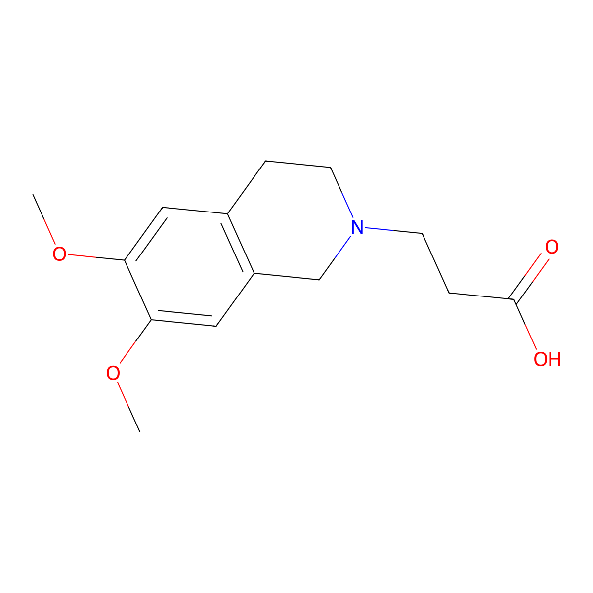3-(6,7-dimethoxy-3,4-dihydroisoquinolin-2(1H)-yl)propanoic acid molecular structure, CAS 415701-38-1