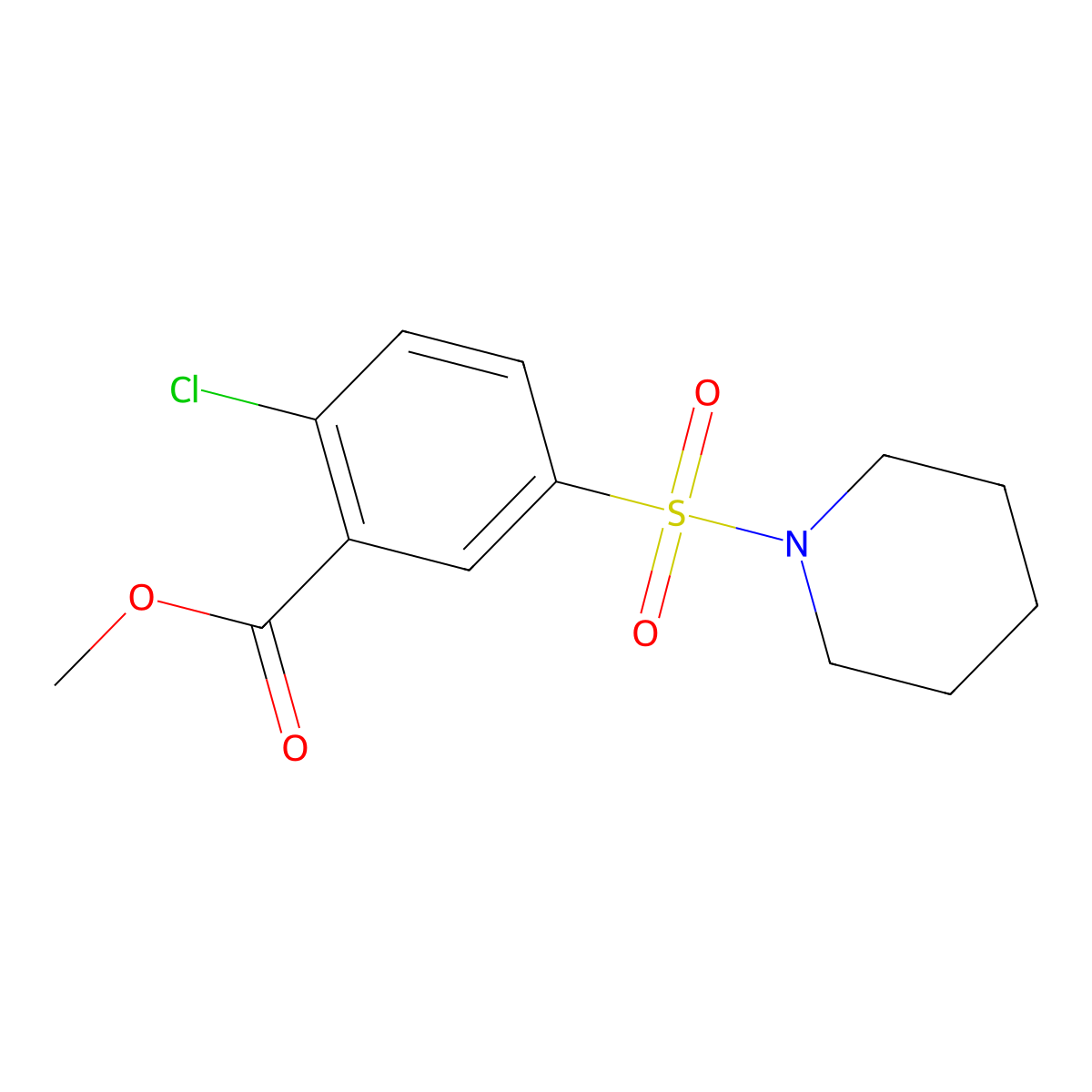 Methyl 2-chloro-5-(piperidine-1-sulfonyl)benzoate molecular structure, CAS 415701-81-4