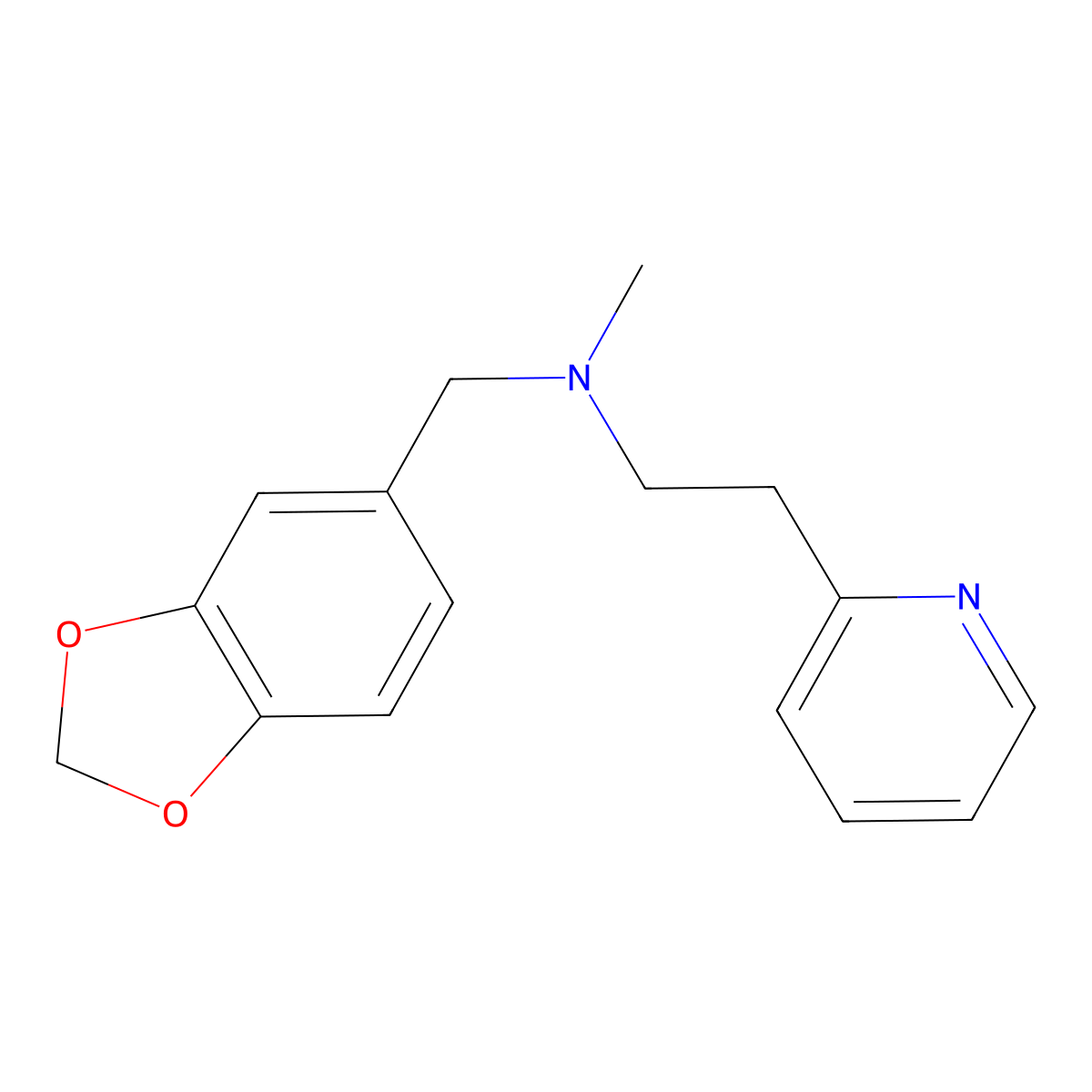 N-(1,3-benzodioxol-5-ylmethyl)-N-methyl-2-pyridin-2-ylethanamine molecular structure, CAS 415701-83-6