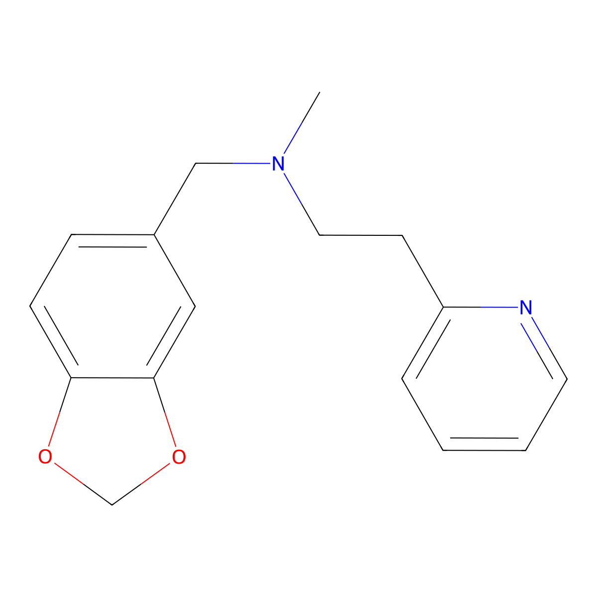 N-(1,3-benzodioxol-5-ylmethyl)-N-methyl-2-pyridin-2-ylethanamine molecular structure, CAS 415701-83-6