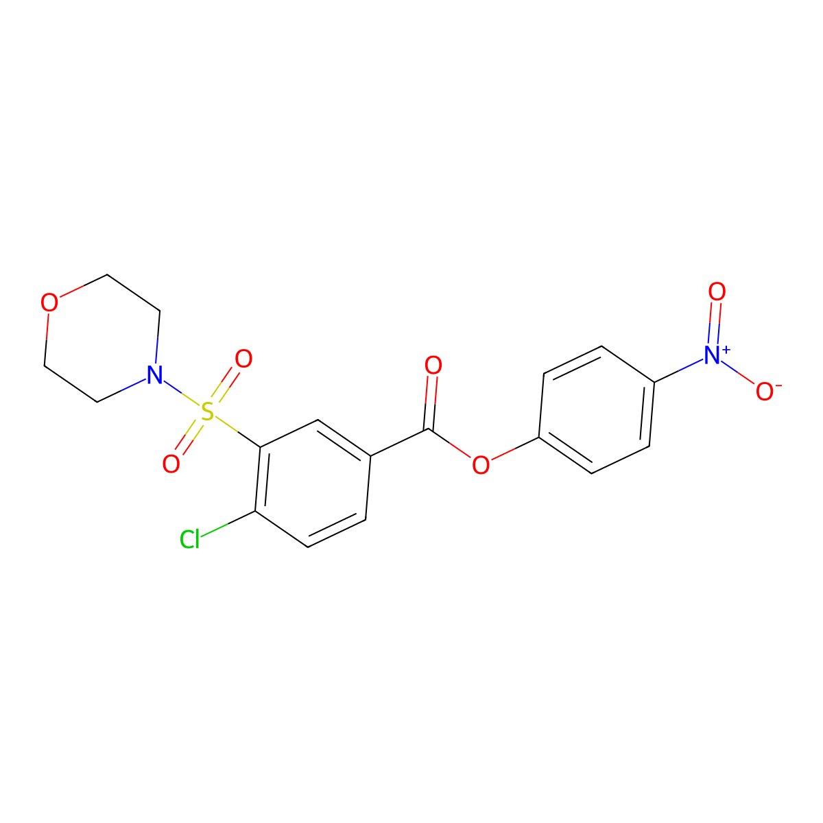 4-Nitrophenyl 4-chloro-3-(4-morpholinylsulfonyl)benzoate molecular structure, CAS 415701-86-9