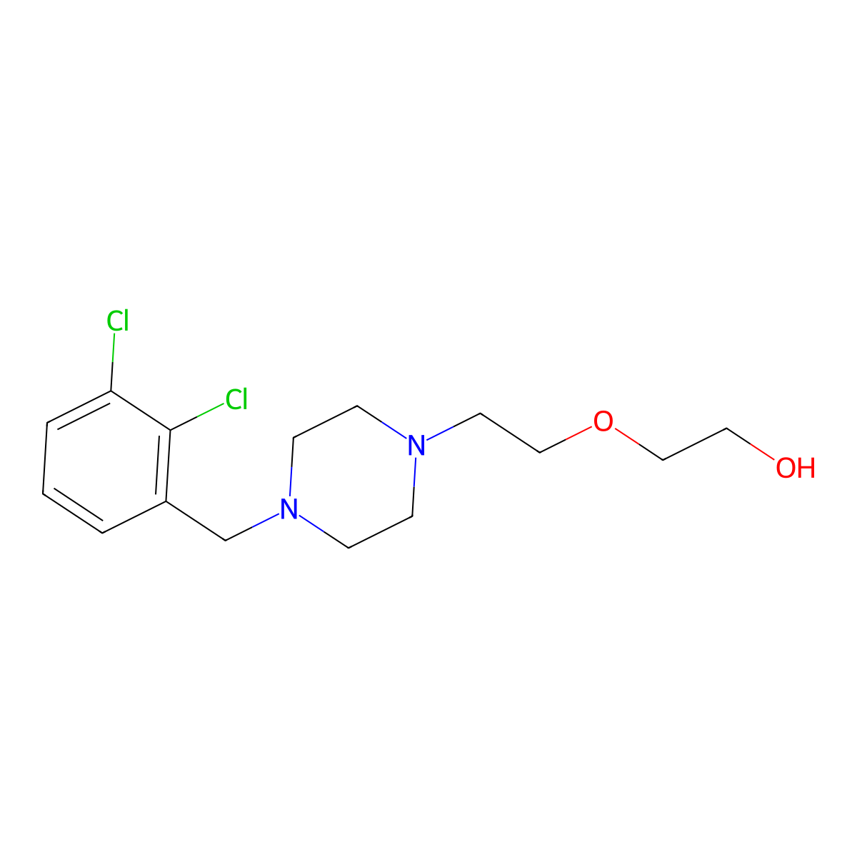2-(2-{4-[(2,3-Dichlorophenyl)methyl]piperazin-1-yl}ethoxy)ethan-1-ol molecular structure, CAS 415701-95-0