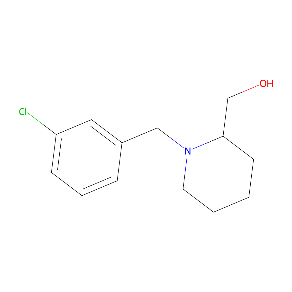 [1-(3-Chloro-benzyl)-piperidin-2-yl]-methanol molecular structure, CAS 415702-06-6