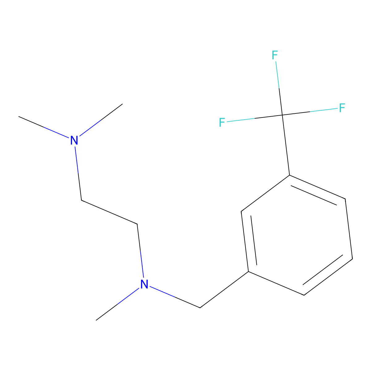 N,N,N'-trimethyl-N'-[[3-(trifluoromethyl)phenyl]methyl]ethane-1,2-diamine molecular structure, CAS 415702-07-7