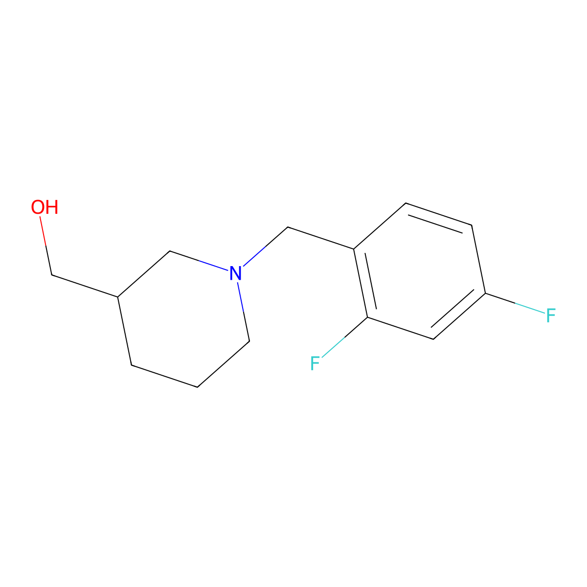 {1-[(2,4-Difluorophenyl)methyl]piperidin-3-yl}methanol molecular structure, CAS 415702-40-8
