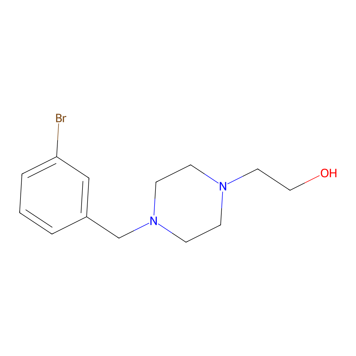 2-[4-[(3-Bromophenyl)methyl]piperazin-1-yl]ethanol molecular structure, CAS 415702-59-9
