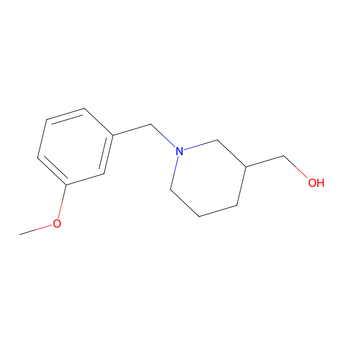 {1-[(3-Methoxyphenyl)methyl]piperidin-3-yl}methanol molecular structure, CAS 415702-77-1