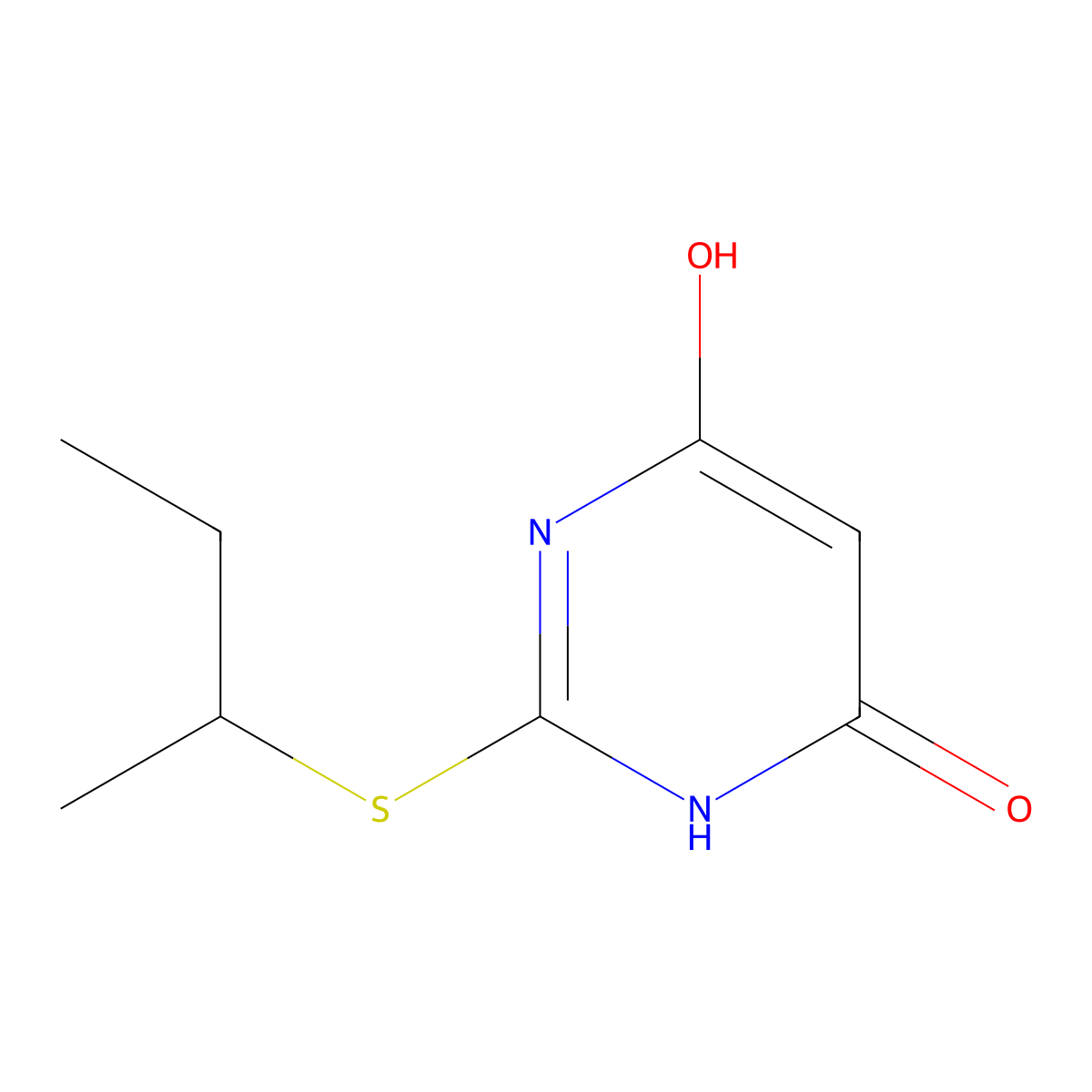 2-(butan-2-ylsulfanyl)-6-hydroxypyrimidin-4(3H)-one molecular structure, CAS 415702-78-2