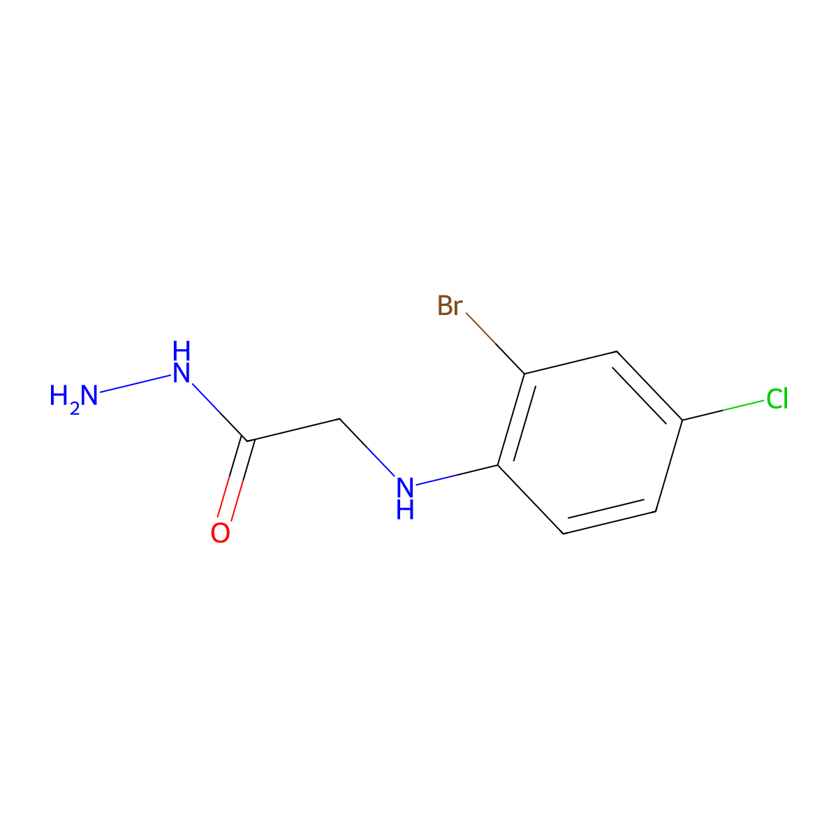 2-[(2-Bromo-4-chlorophenyl)amino]acetohydrazide molecular structure, CAS 415702-89-5
