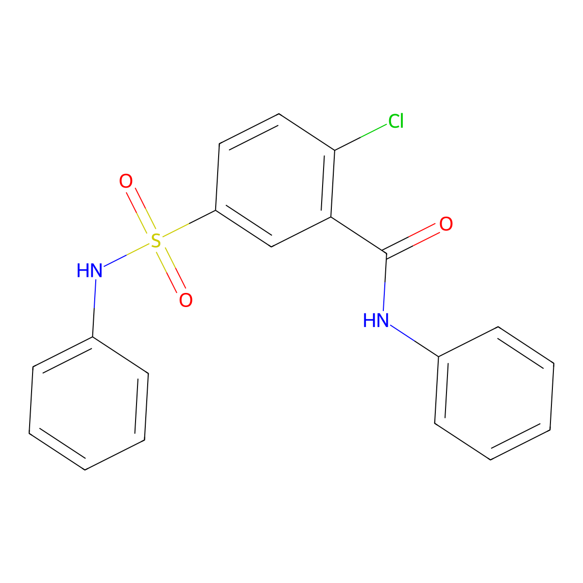 2-chloro-N-phenyl-5-(phenylsulfamoyl)benzamide molecular structure, CAS 415703-22-9